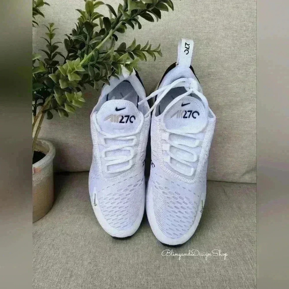 Women's Nike Air Max 270 Brown Tan Sneakers made with Swarovski Crystals Custom - Picture 4 of 8